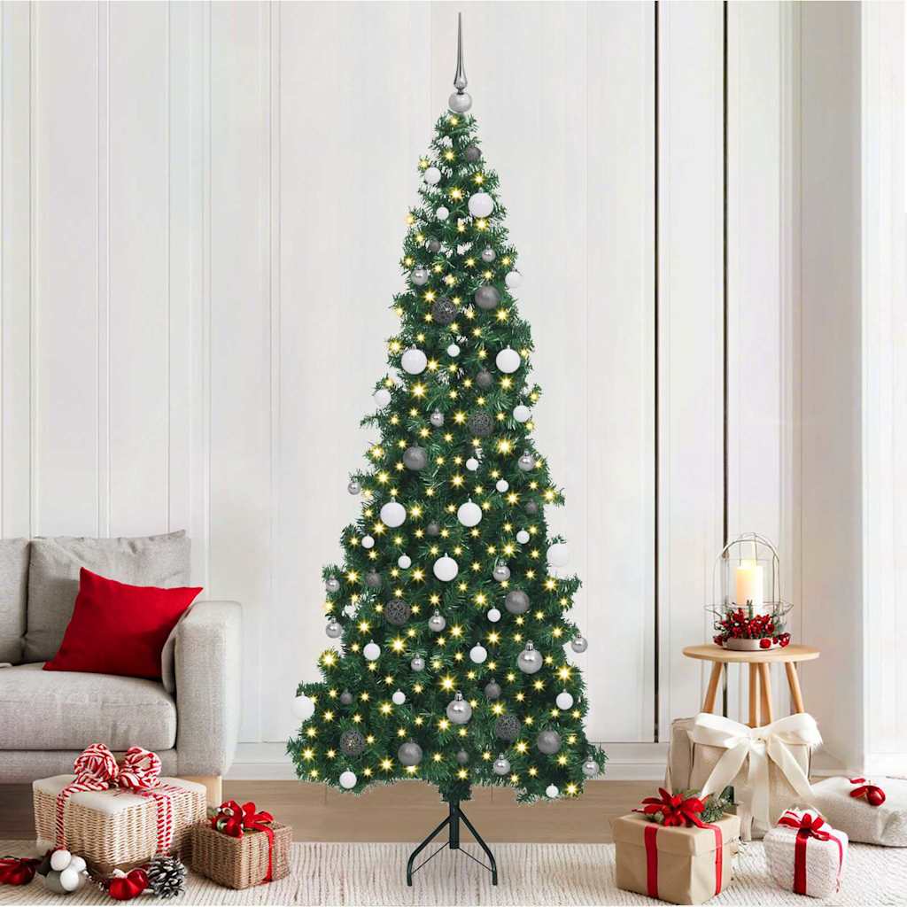 Eckiger künstlicher Weihnachtsbaum Grün 210 cm PVC und Metall