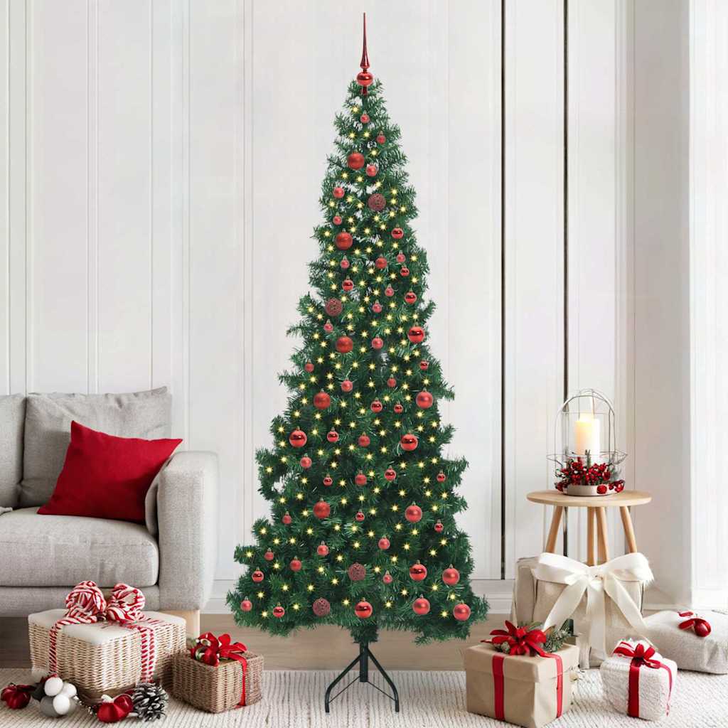 Eckiger künstlicher Weihnachtsbaum Grün 210 cm PVC und Metall