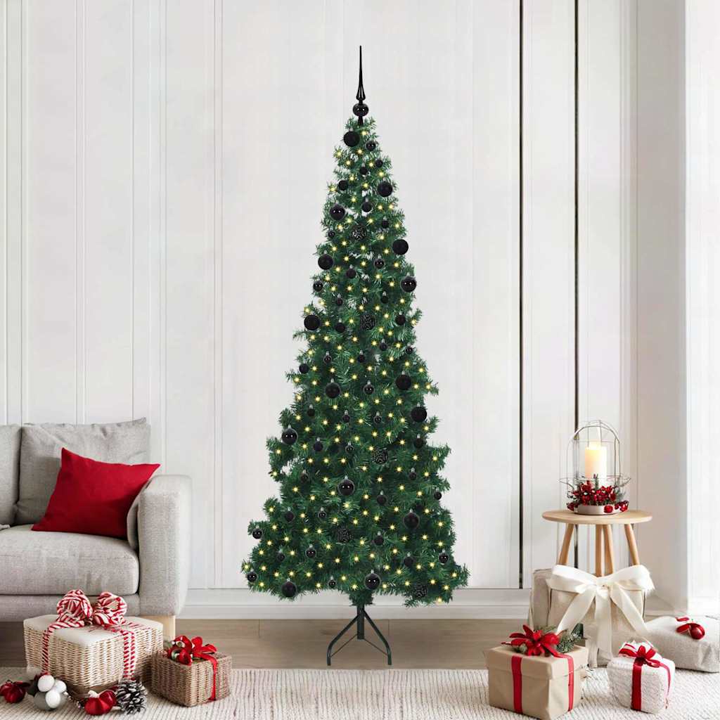 Eckiger künstlicher Weihnachtsbaum Grün 210 cm PVC und Metall