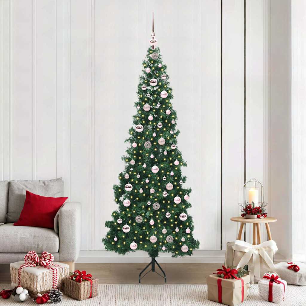 Eckiger künstlicher Weihnachtsbaum Grün 210 cm PVC und Metall