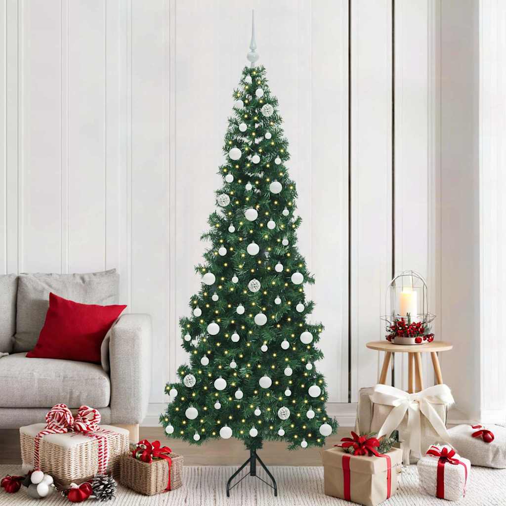 Eckiger künstlicher Weihnachtsbaum Grün 210 cm PVC und Metall