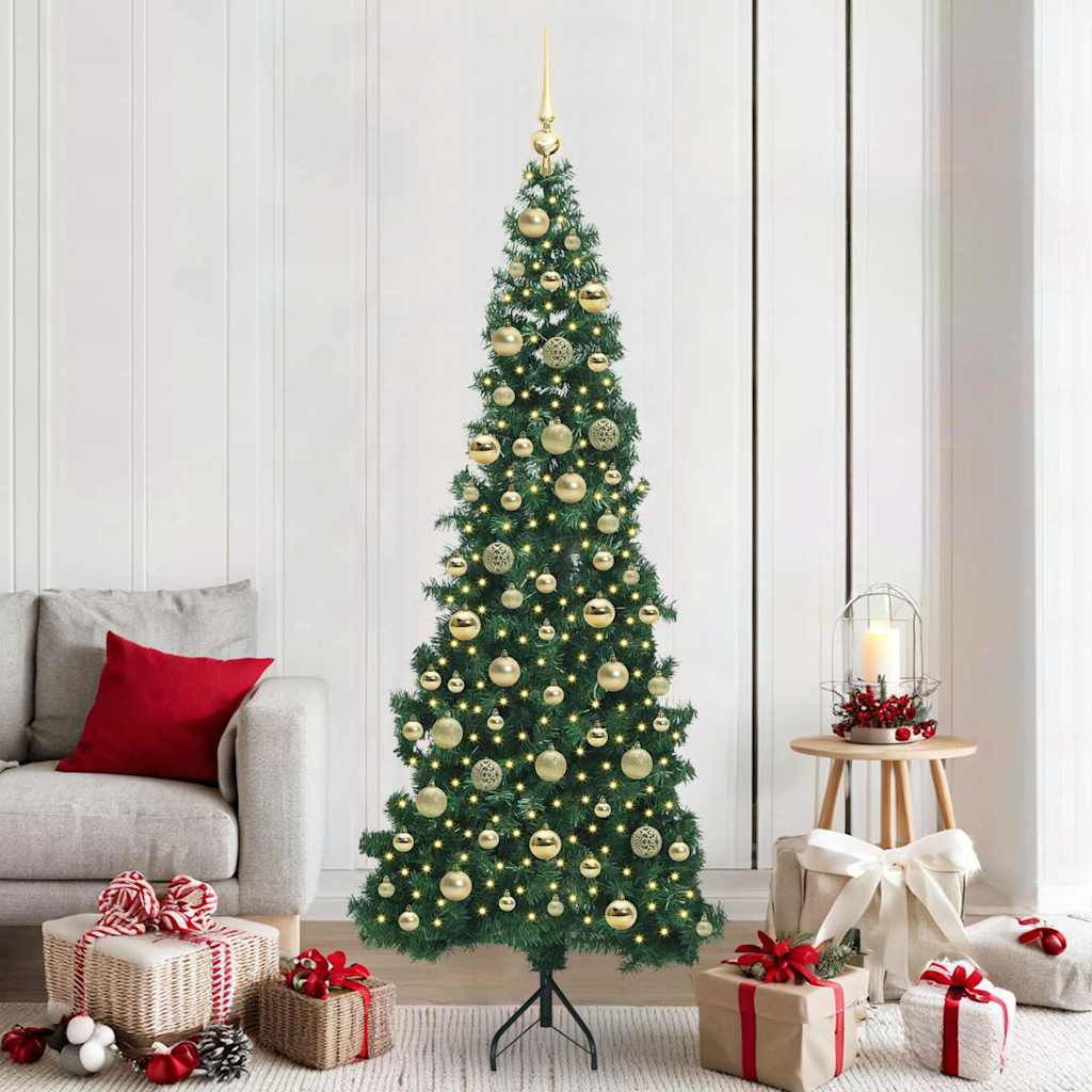 Eckiger künstlicher Weihnachtsbaum Grün 210 cm PVC und Metall