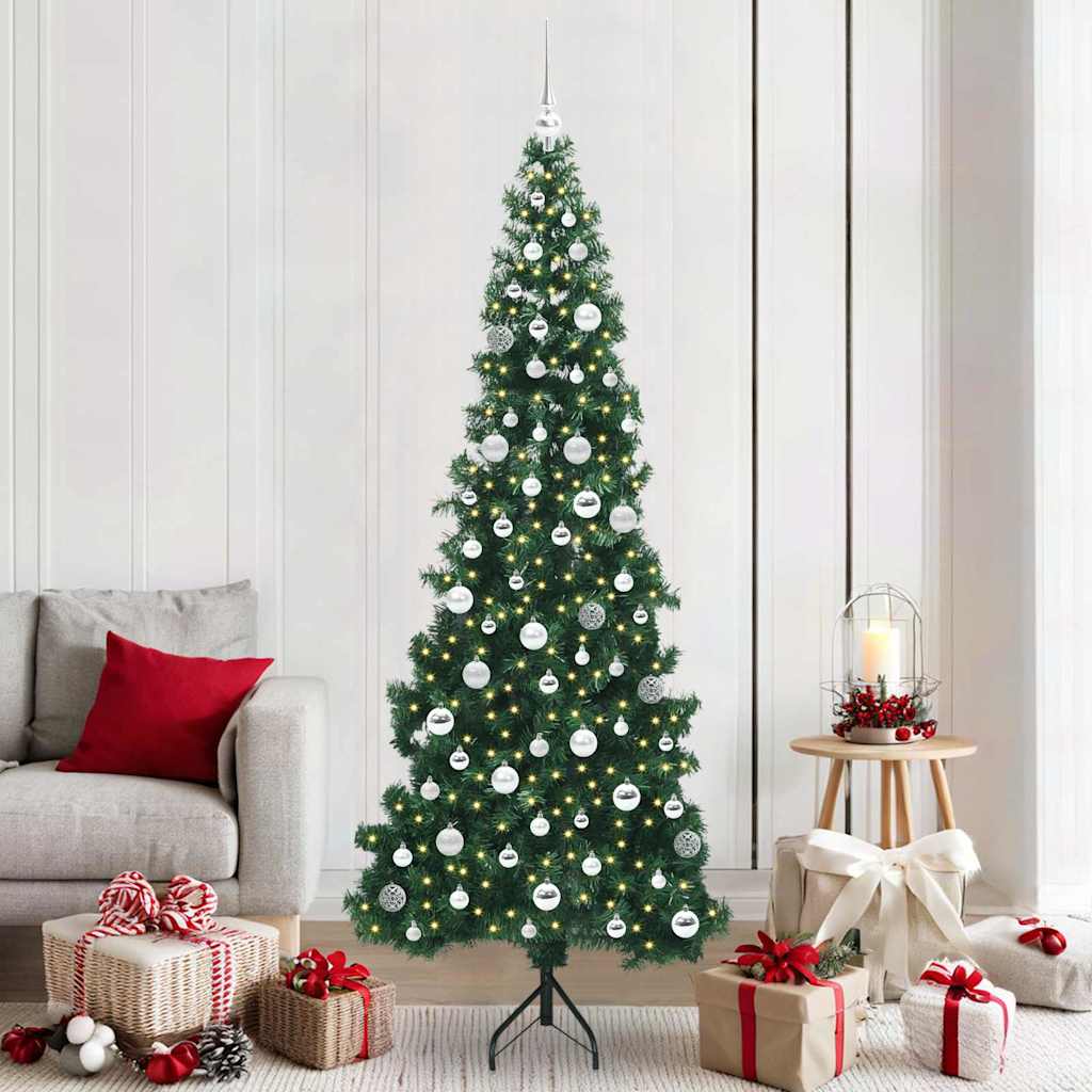 Eckiger künstlicher Weihnachtsbaum Grün 210 cm PVC und Metall