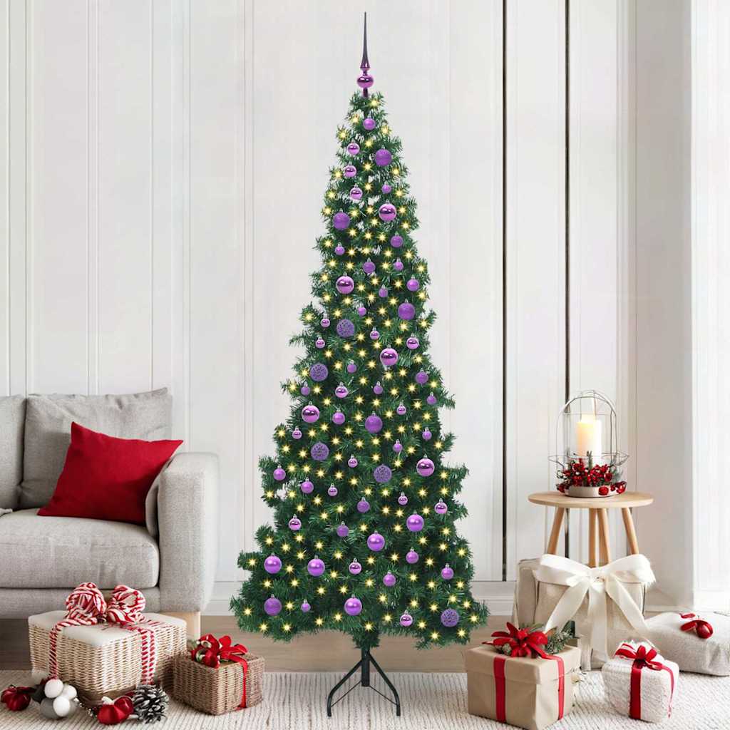 Eckiger künstlicher Weihnachtsbaum Grün 210 cm PVC und Metall