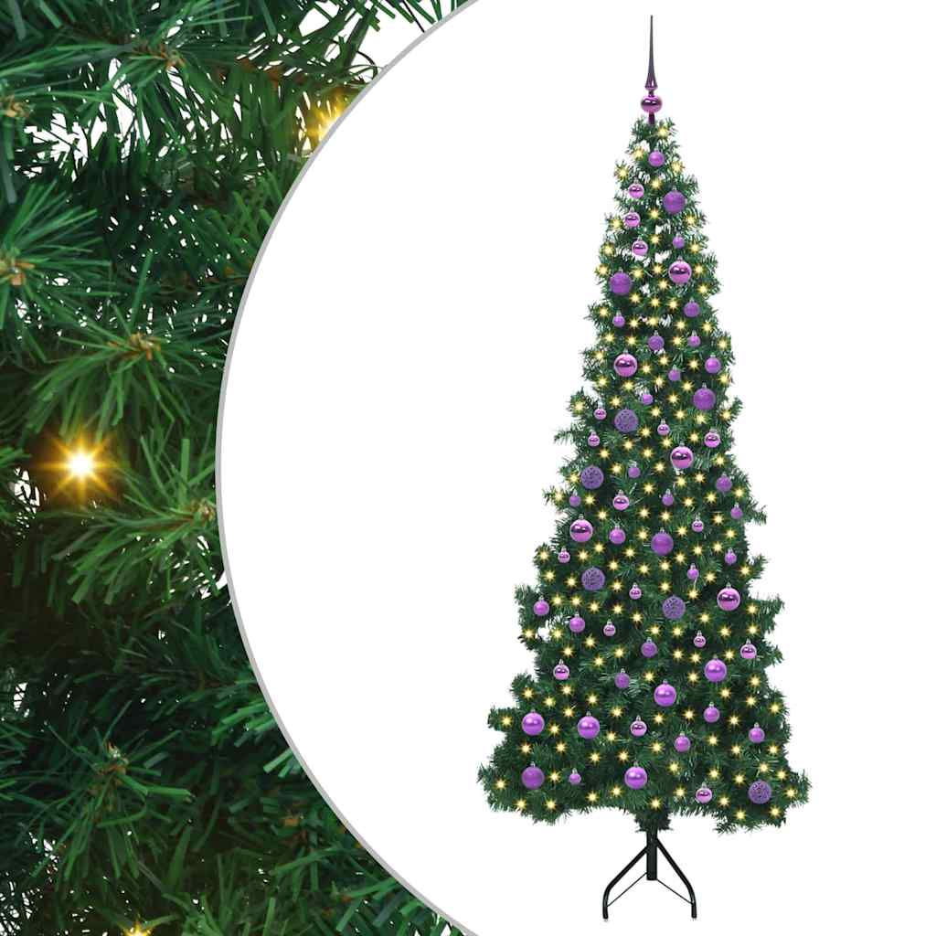 Eckiger künstlicher Weihnachtsbaum Grün 210 cm PVC und Metall