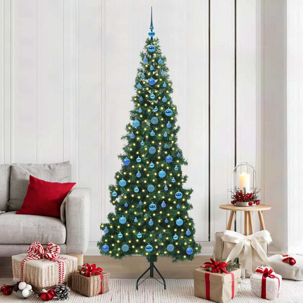 Eckiger künstlicher Weihnachtsbaum Grün 210 cm PVC und Metall