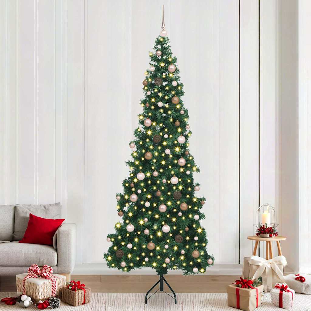 Eckiger künstlicher Weihnachtsbaum Grün 240 cm PVC und Metall