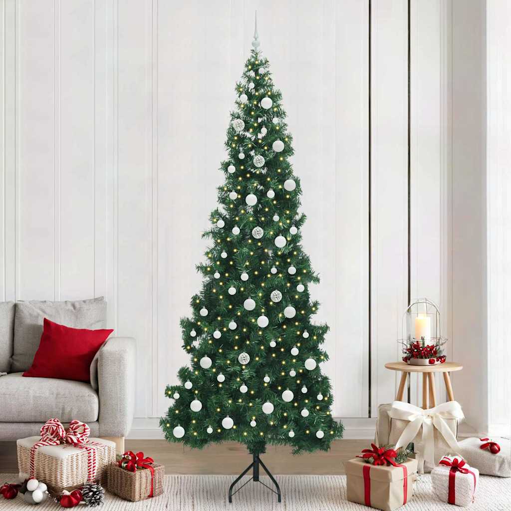 Eckiger künstlicher Weihnachtsbaum Grün 240 cm PVC und Metall