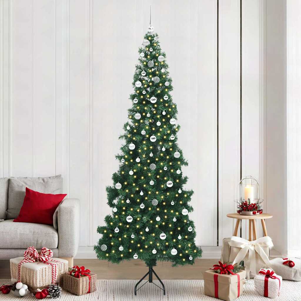 Eckiger künstlicher Weihnachtsbaum Grün 240 cm PVC und Metall