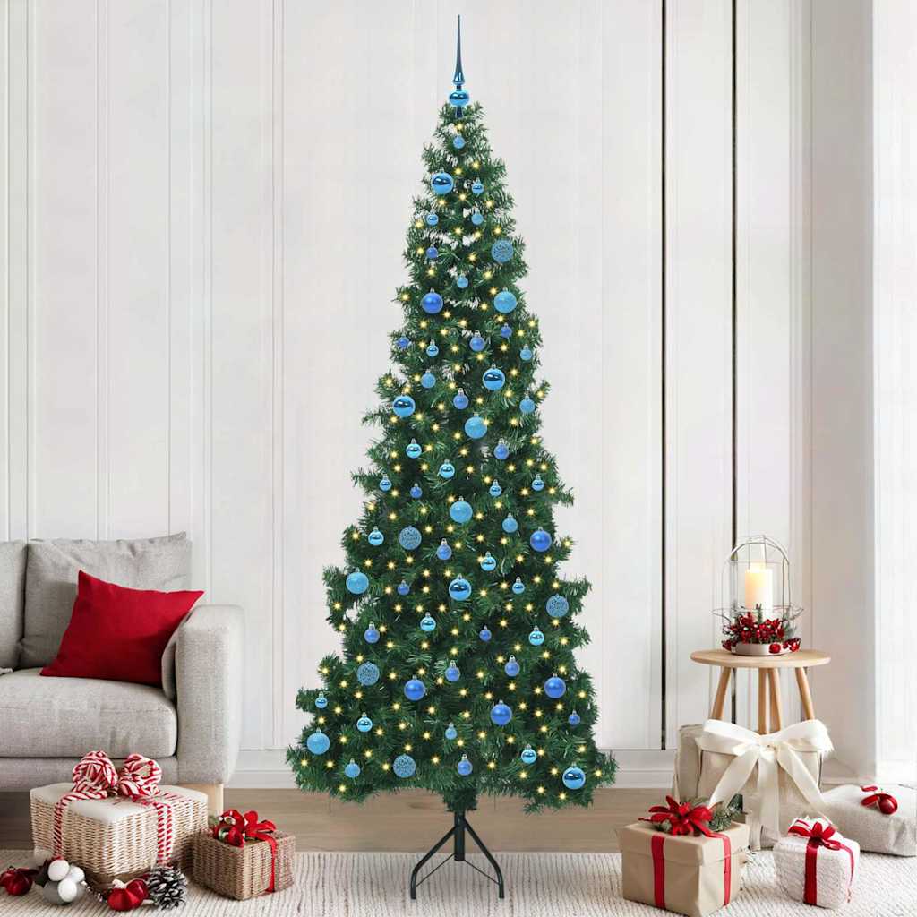 Eckiger künstlicher Weihnachtsbaum Grün 240 cm PVC und Metall