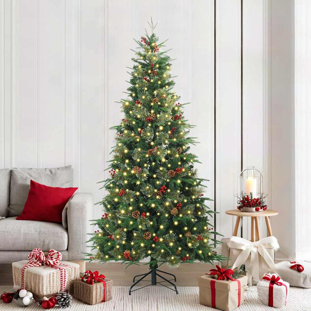 Künstlicher klappbarer Weihnachtsbaum Grün 210 cm PE und PVC