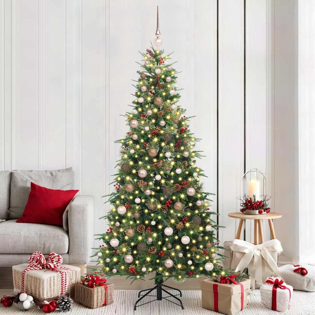Künstlicher klappbarer Weihnachtsbaum Grün 210 cm PE und PVC