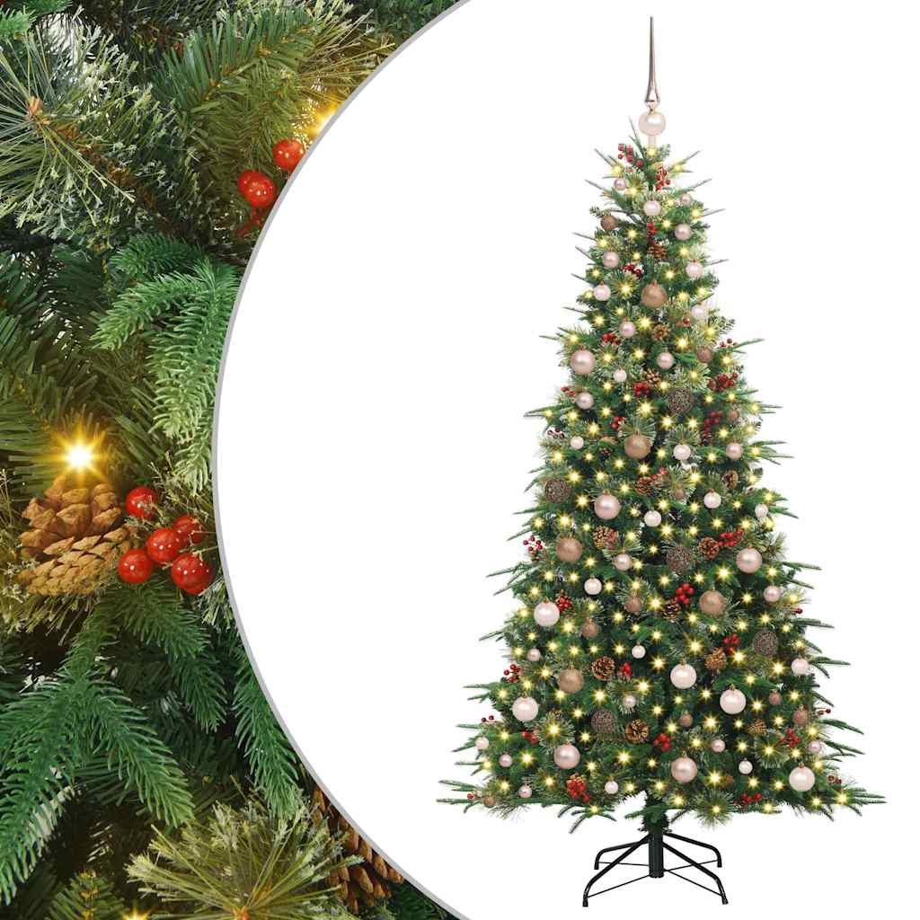 Künstlicher klappbarer Weihnachtsbaum Grün 210 cm PE und PVC