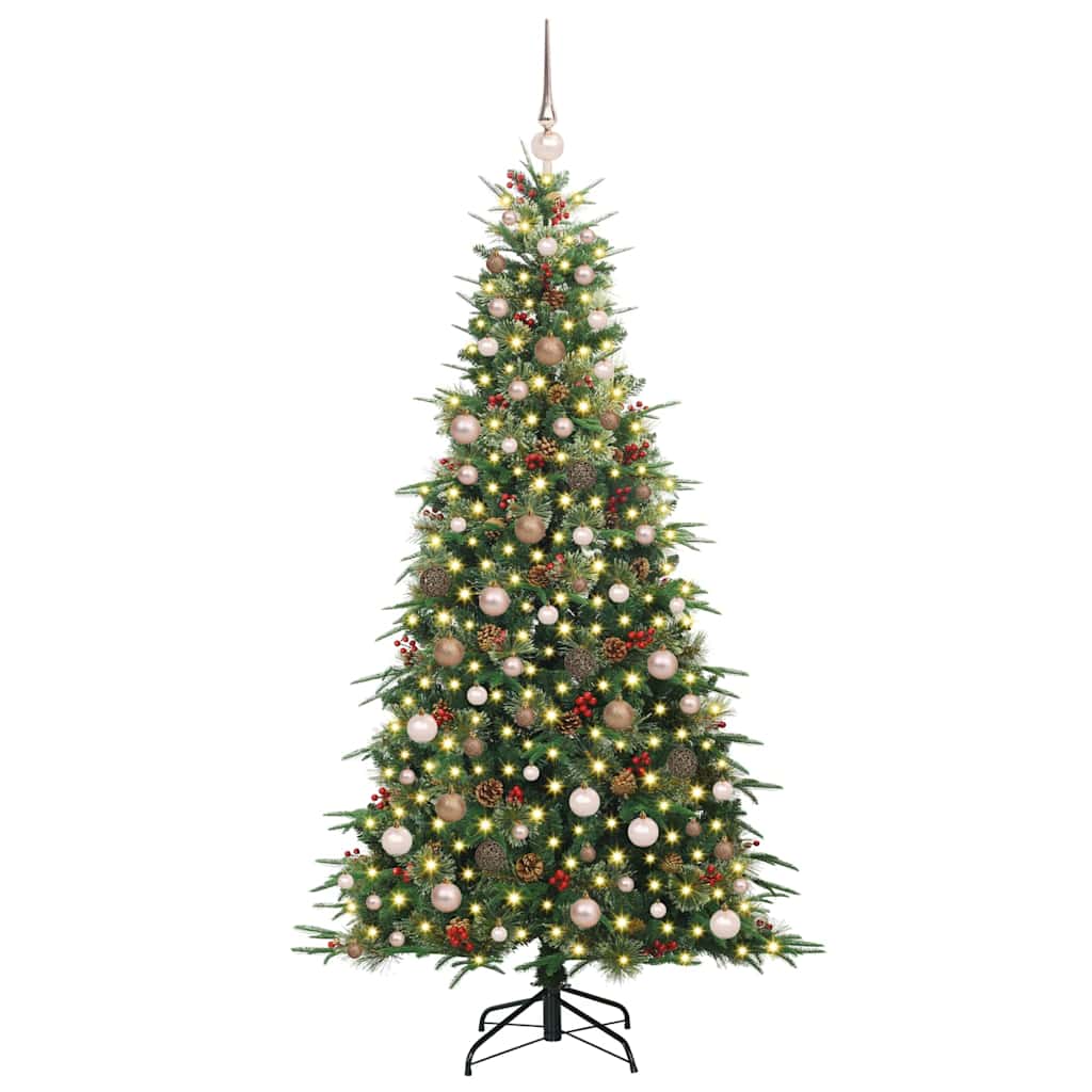 Künstlicher klappbarer Weihnachtsbaum Grün 210 cm PE und PVC