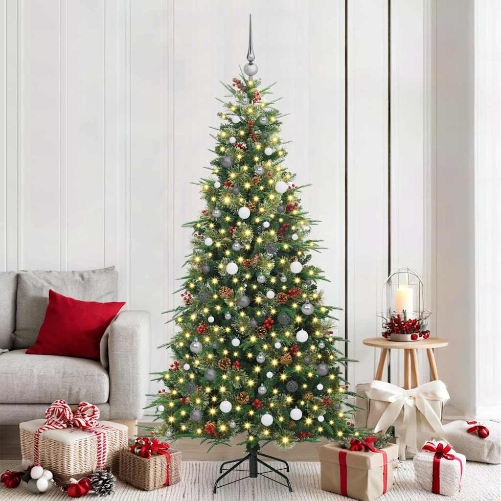 Künstlicher klappbarer Weihnachtsbaum Grün 210 cm PE und PVC