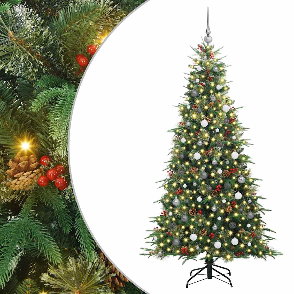 Künstlicher klappbarer Weihnachtsbaum Grün 210 cm PE und PVC