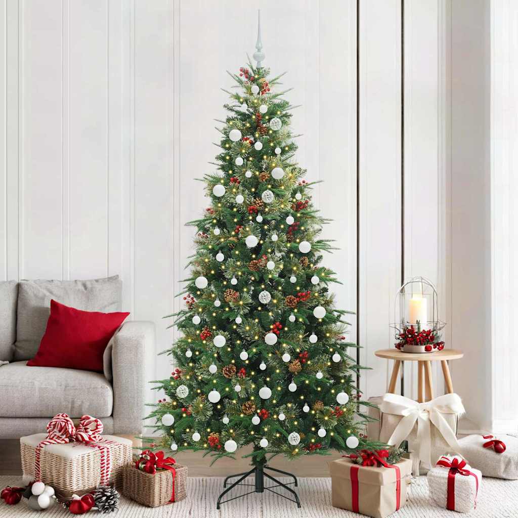 Künstlicher klappbarer Weihnachtsbaum Grün 210 cm PE und PVC