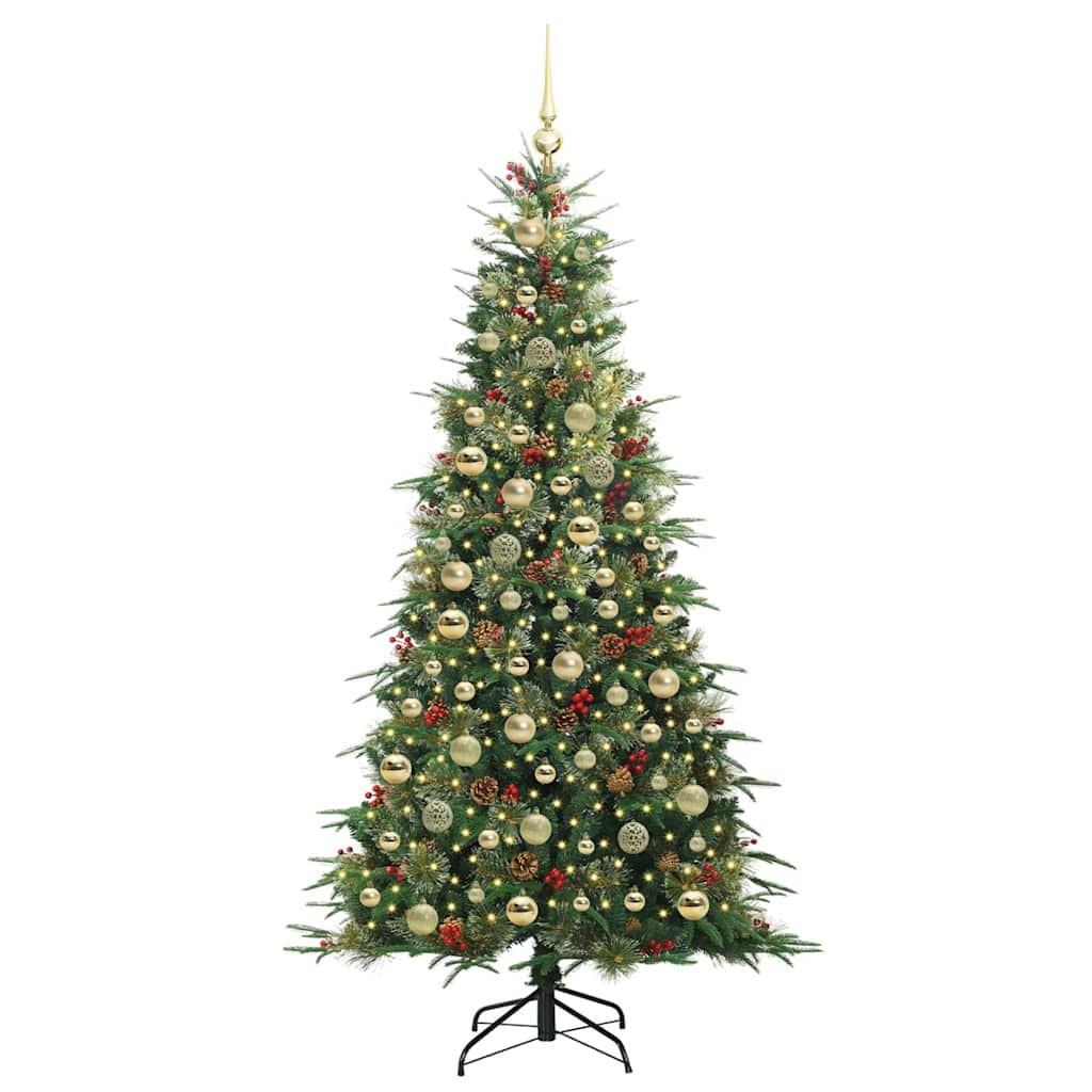 Künstlicher klappbarer Weihnachtsbaum Grün 210 cm PE und PVC