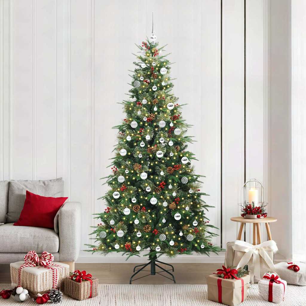 Künstlicher klappbarer Weihnachtsbaum Grün 210 cm PE und PVC