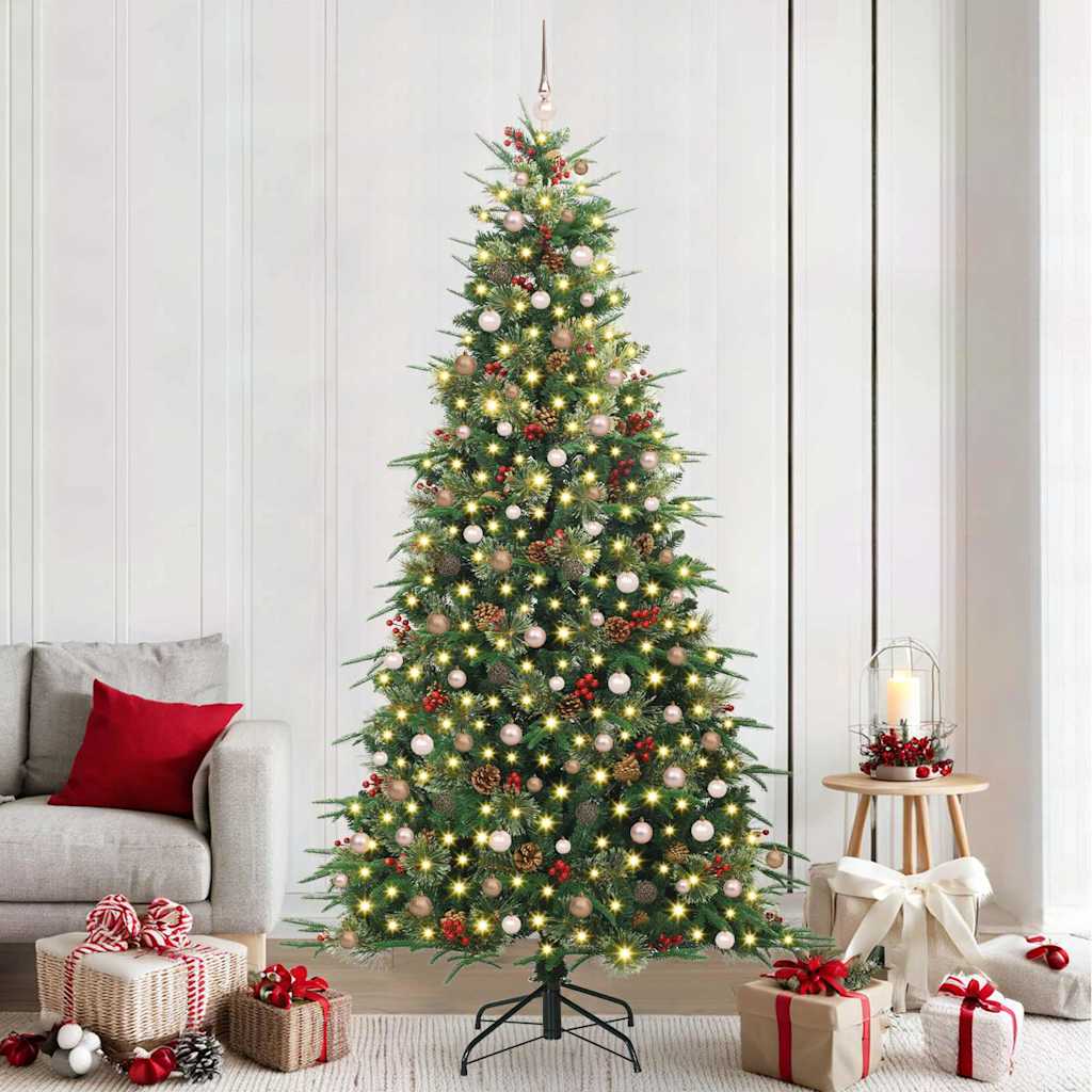 Künstlicher klappbarer Weihnachtsbaum Grün 240 cm PE und PVC