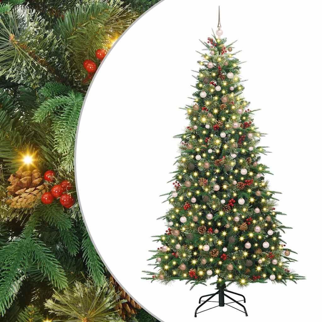 Künstlicher klappbarer Weihnachtsbaum Grün 240 cm PE und PVC