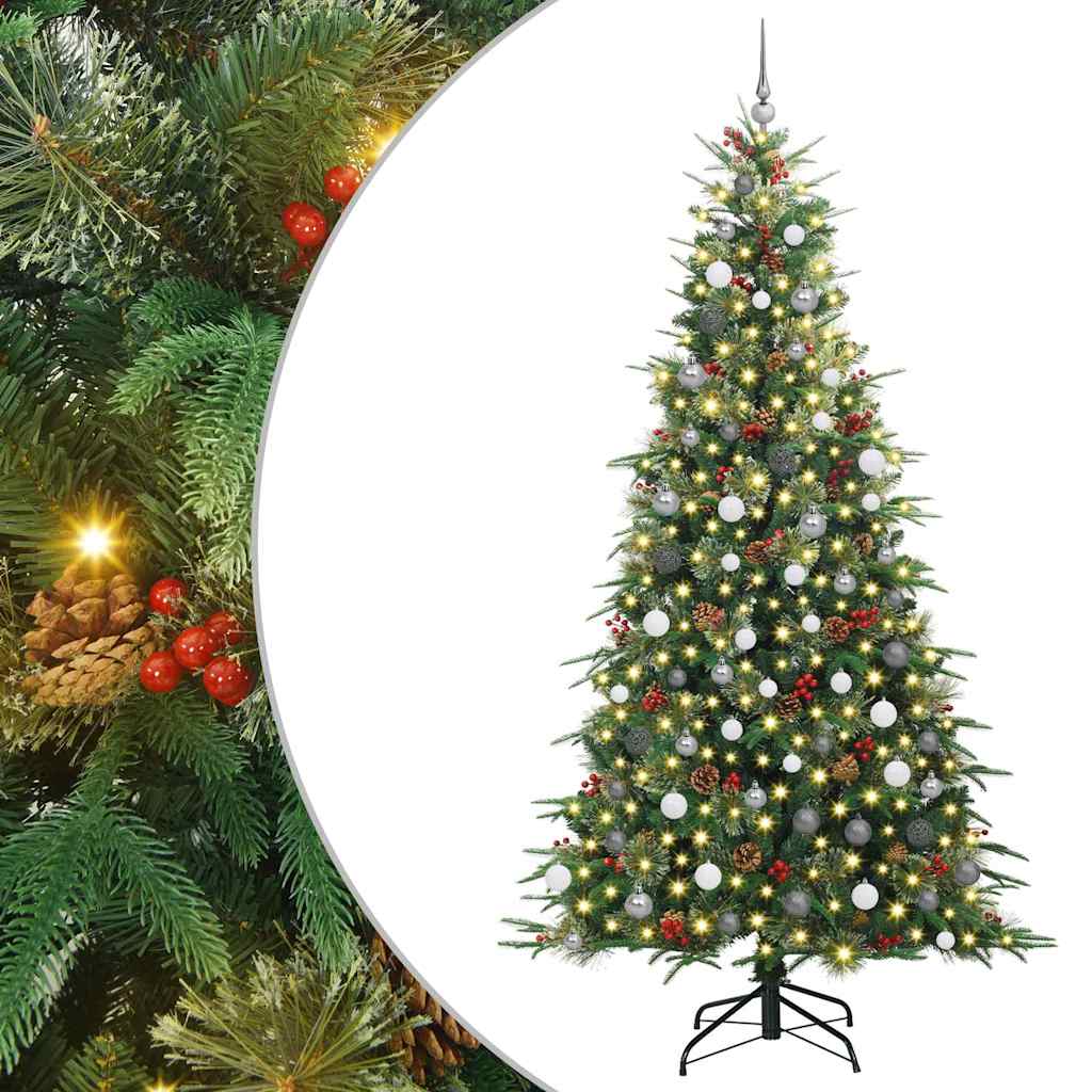 Künstlicher klappbarer Weihnachtsbaum Grün 240 cm PE und PVC