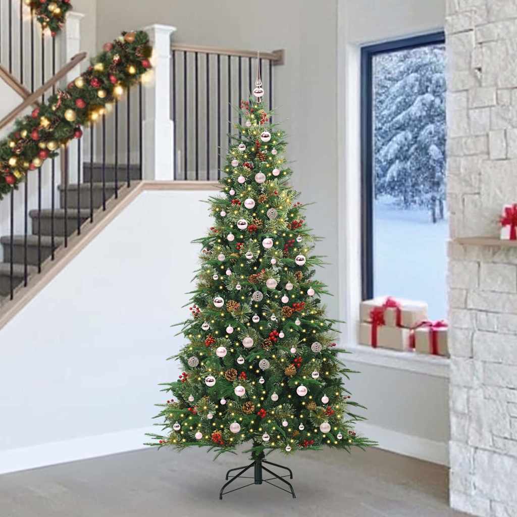 Künstlicher klappbarer Weihnachtsbaum Grün 240 cm PE und PVC