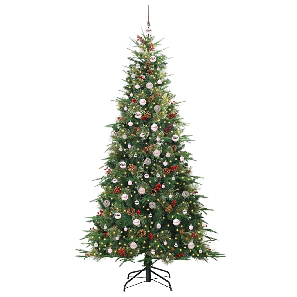Künstlicher klappbarer Weihnachtsbaum Grün 240 cm PE und PVC