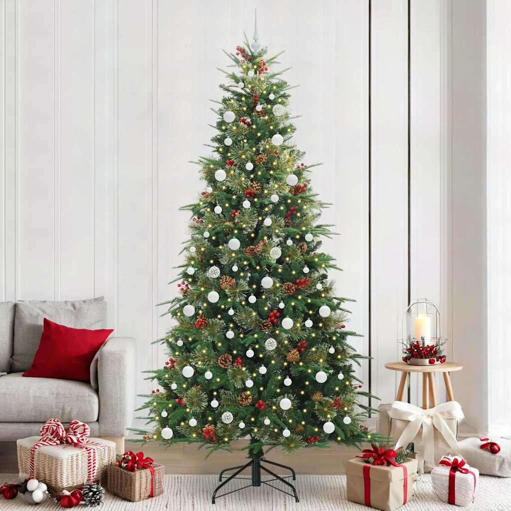 Künstlicher klappbarer Weihnachtsbaum Grün 240 cm PE und PVC