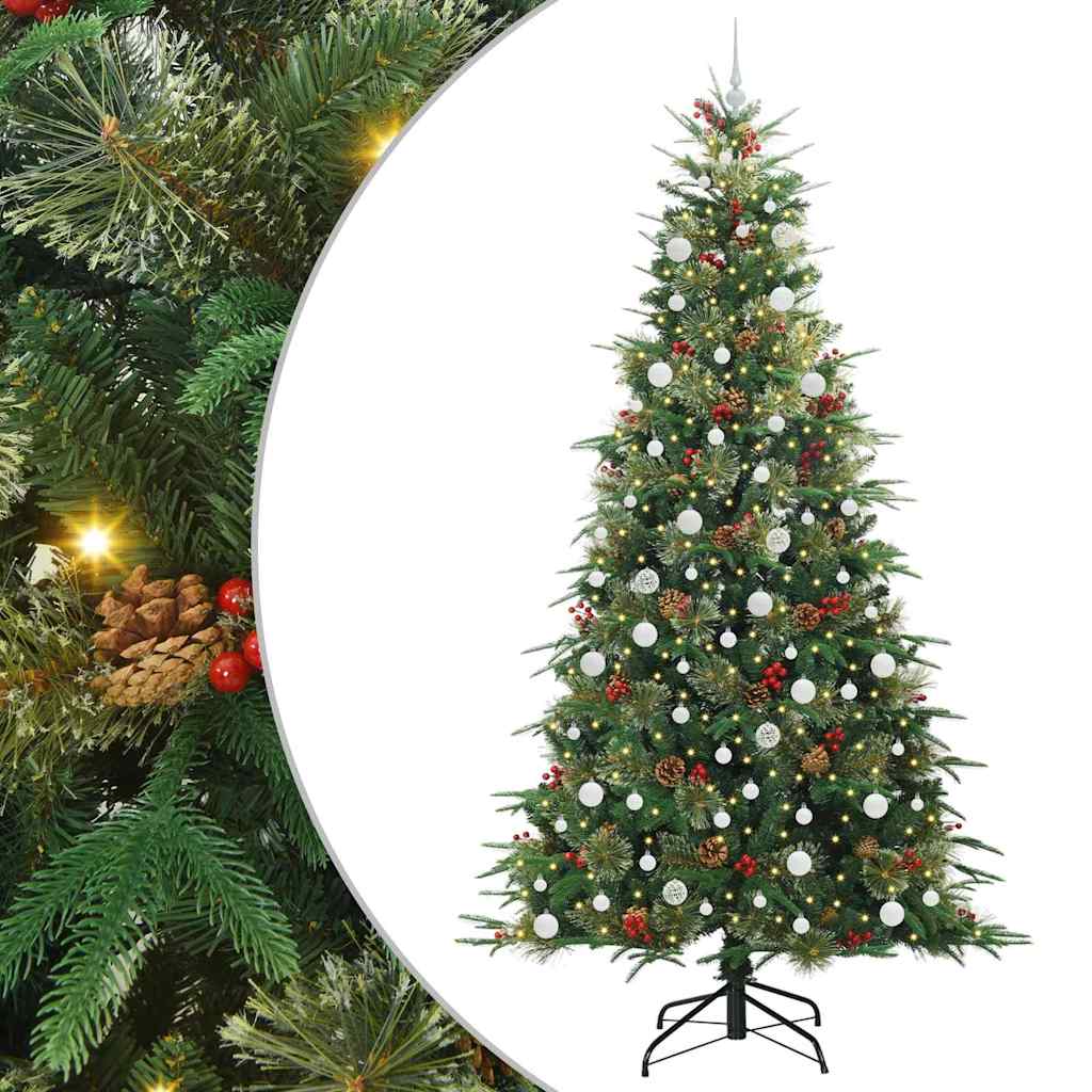 Künstlicher klappbarer Weihnachtsbaum Grün 240 cm PE und PVC
