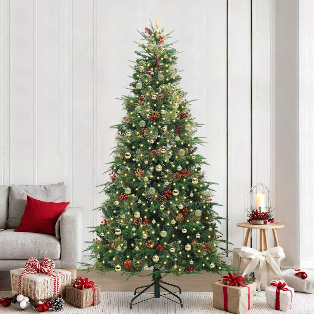 Künstlicher klappbarer Weihnachtsbaum Grün 240 cm PE und PVC
