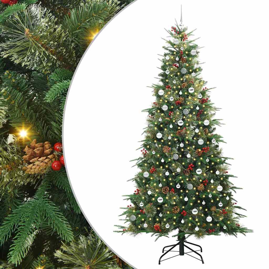 Künstlicher klappbarer Weihnachtsbaum Grün 240 cm PE und PVC