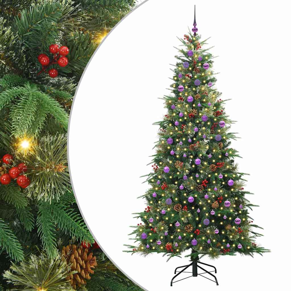Künstlicher klappbarer Weihnachtsbaum Grün 240 cm PE und PVC
