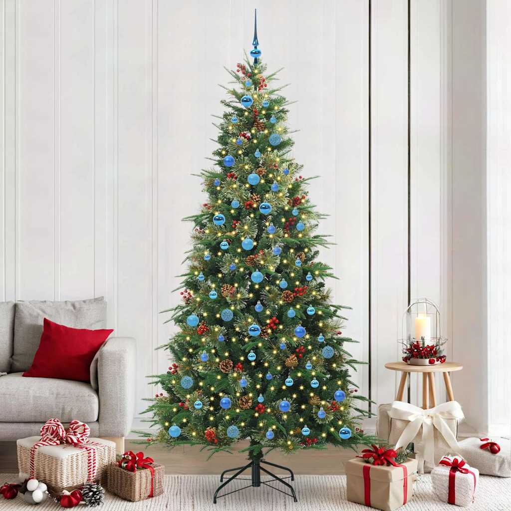 Künstlicher klappbarer Weihnachtsbaum Grün 240 cm PE und PVC