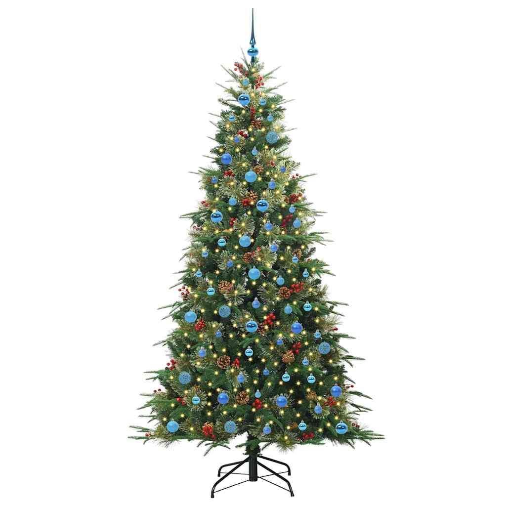 Künstlicher klappbarer Weihnachtsbaum Grün 240 cm PE und PVC
