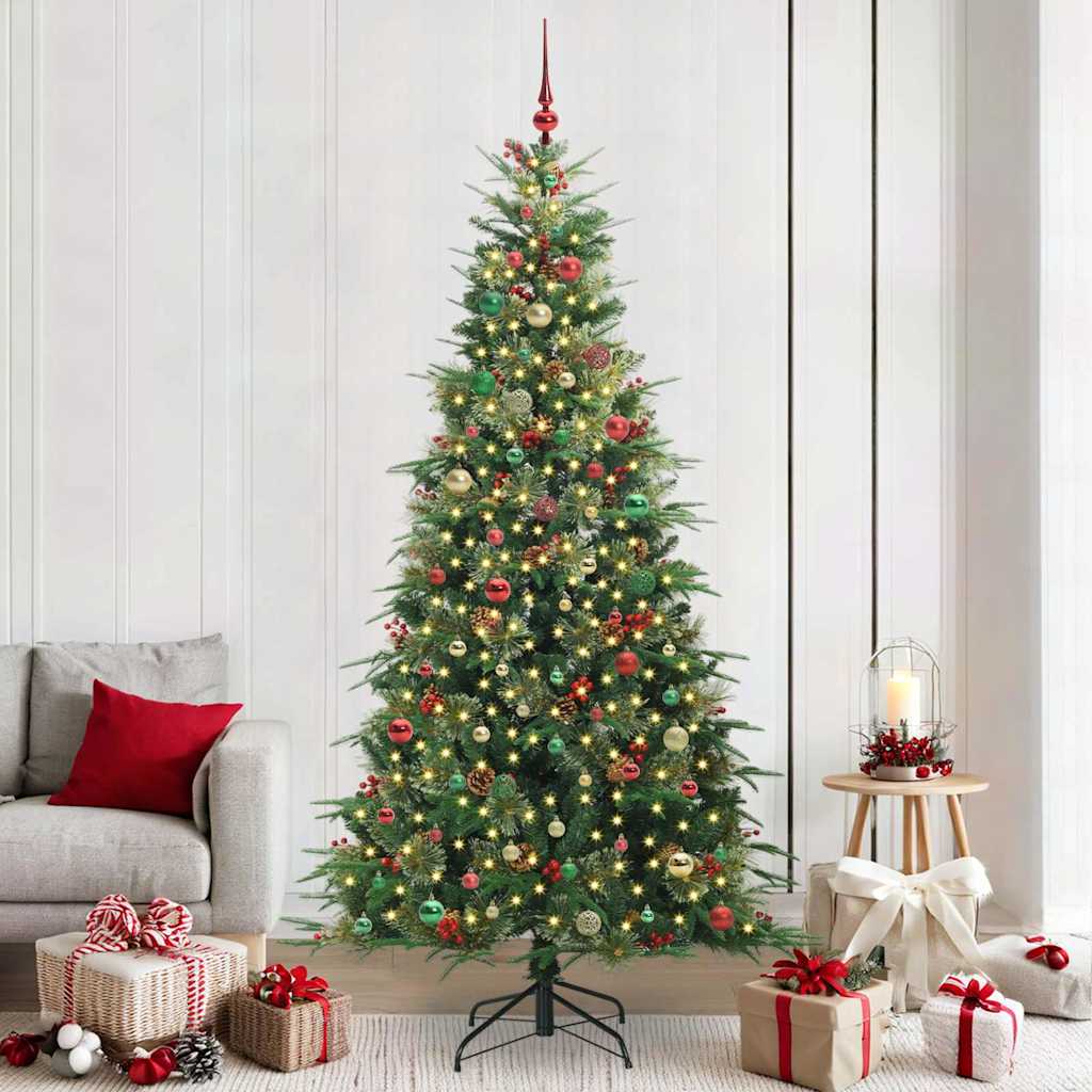 Künstlicher klappbarer Weihnachtsbaum Grün 240 cm PE und PVC