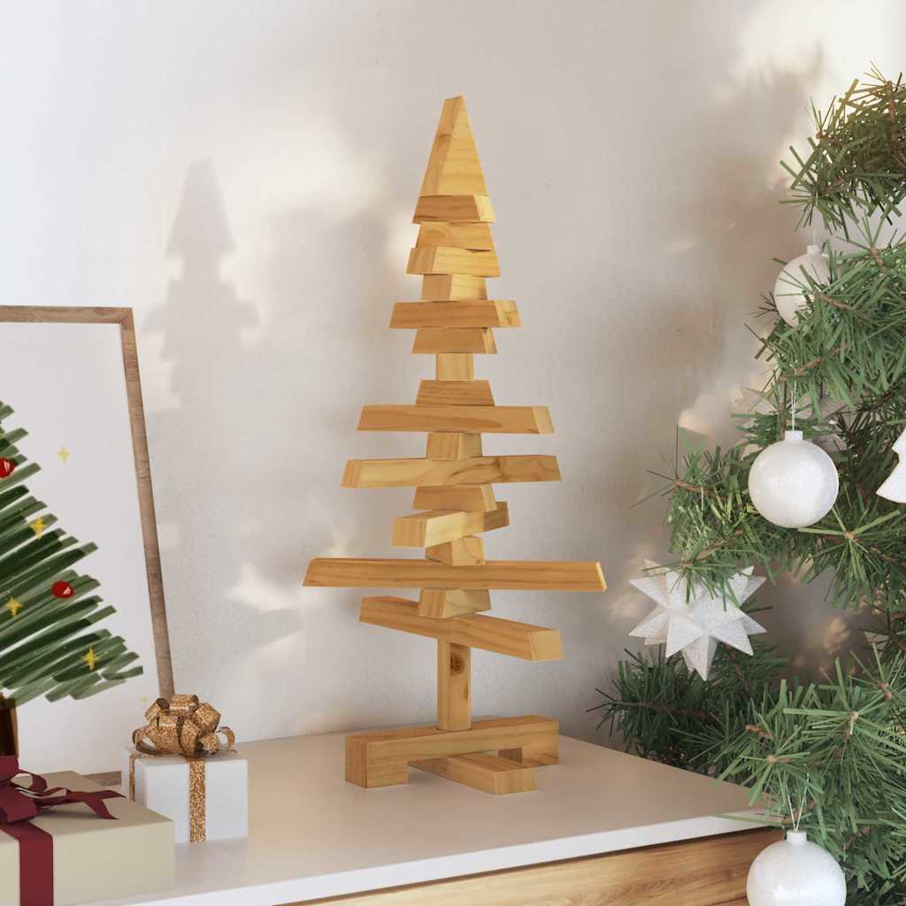Holz Weihnachtsbaum mit Ständer Braun 60 cm Massivholz Kiefer