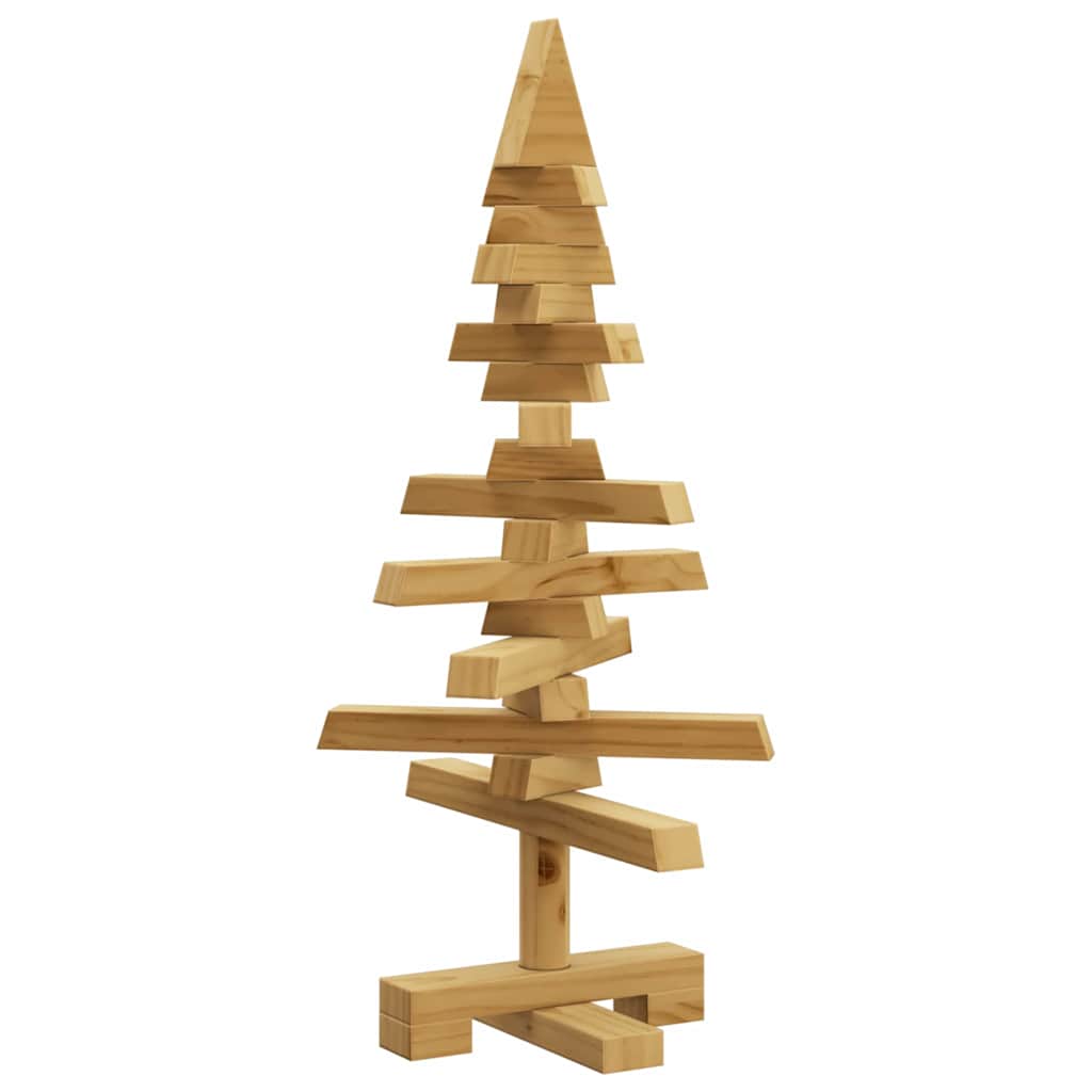 Holz Weihnachtsbaum mit Ständer Braun 60 cm Massivholz Kiefer
