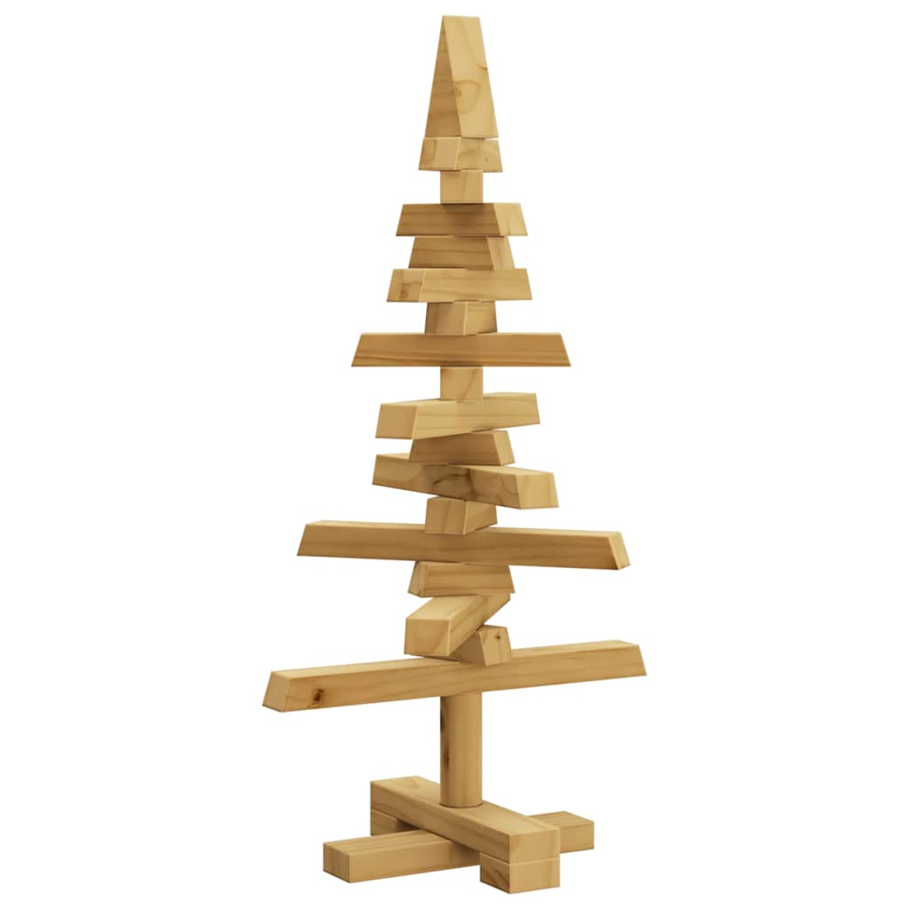 Holz Weihnachtsbaum mit Ständer Braun 60 cm Massivholz Kiefer