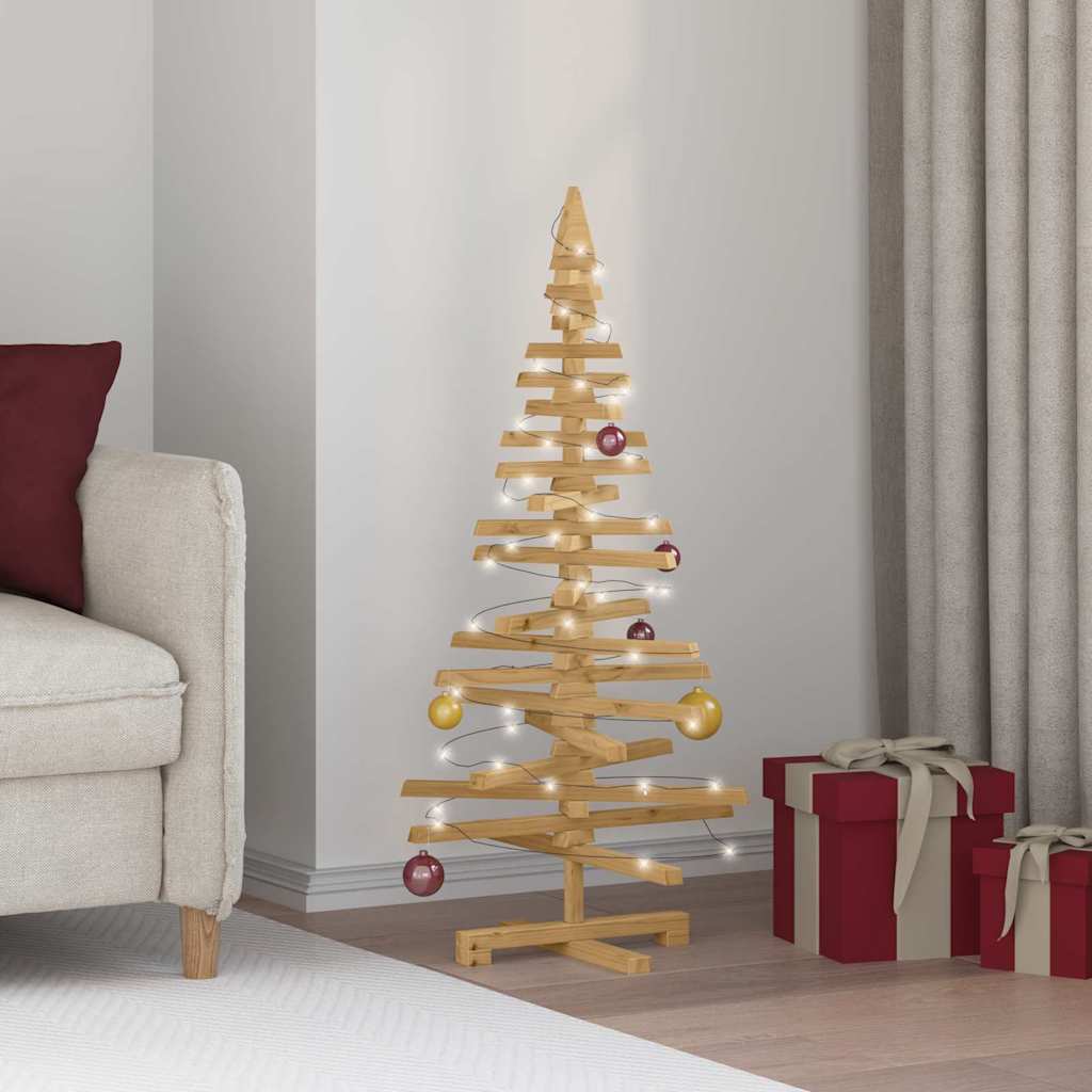 Holz Weihnachtsbaum mit Ständer Braun 120 cm Massivholz Kiefer
