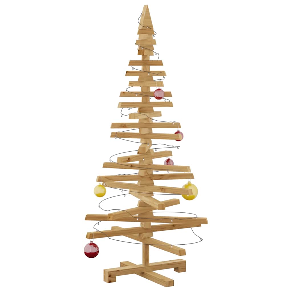 Holz Weihnachtsbaum mit Ständer Braun 120 cm Massivholz Kiefer