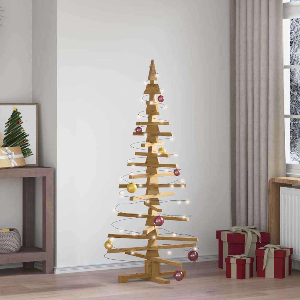 Holz Weihnachtsbaum mit Ständer Braun 150 cm Massivholz Kiefer
