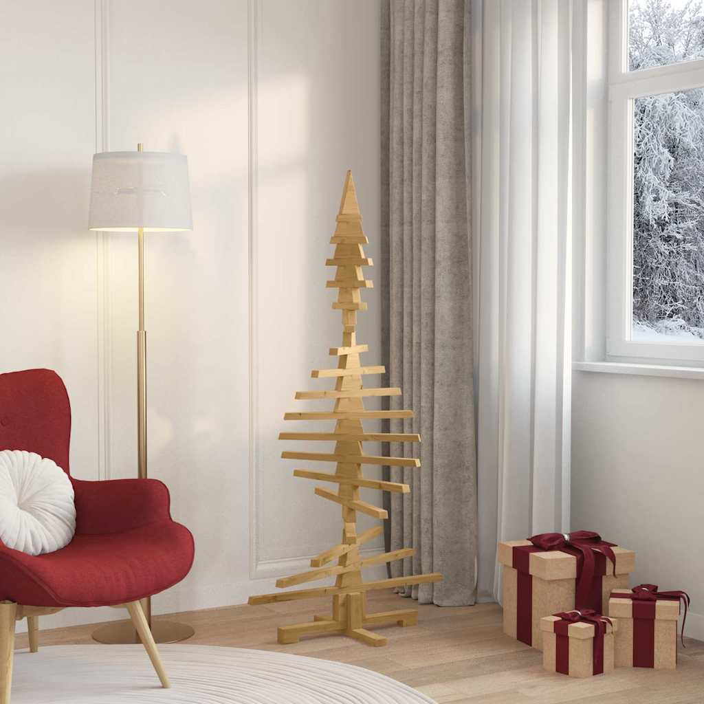 Holz Weihnachtsbaum mit Ständer Braun 150 cm Massivholz Kiefer