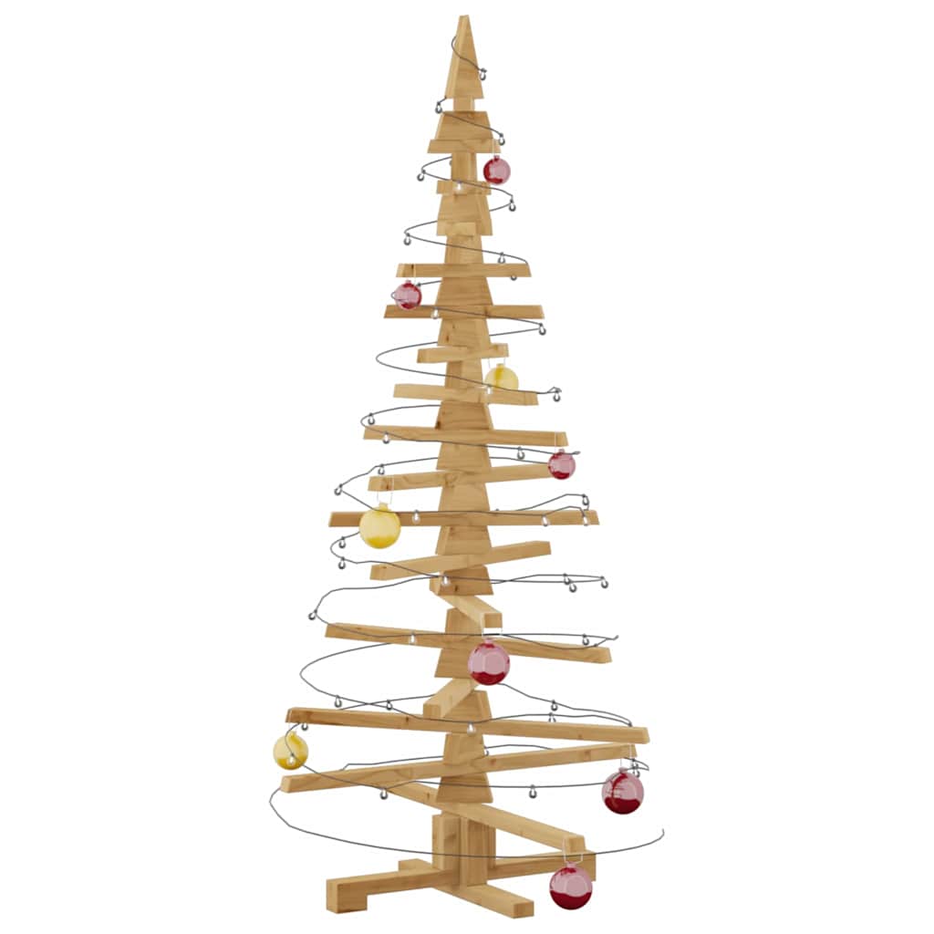 Holz Weihnachtsbaum mit Ständer Braun 150 cm Massivholz Kiefer