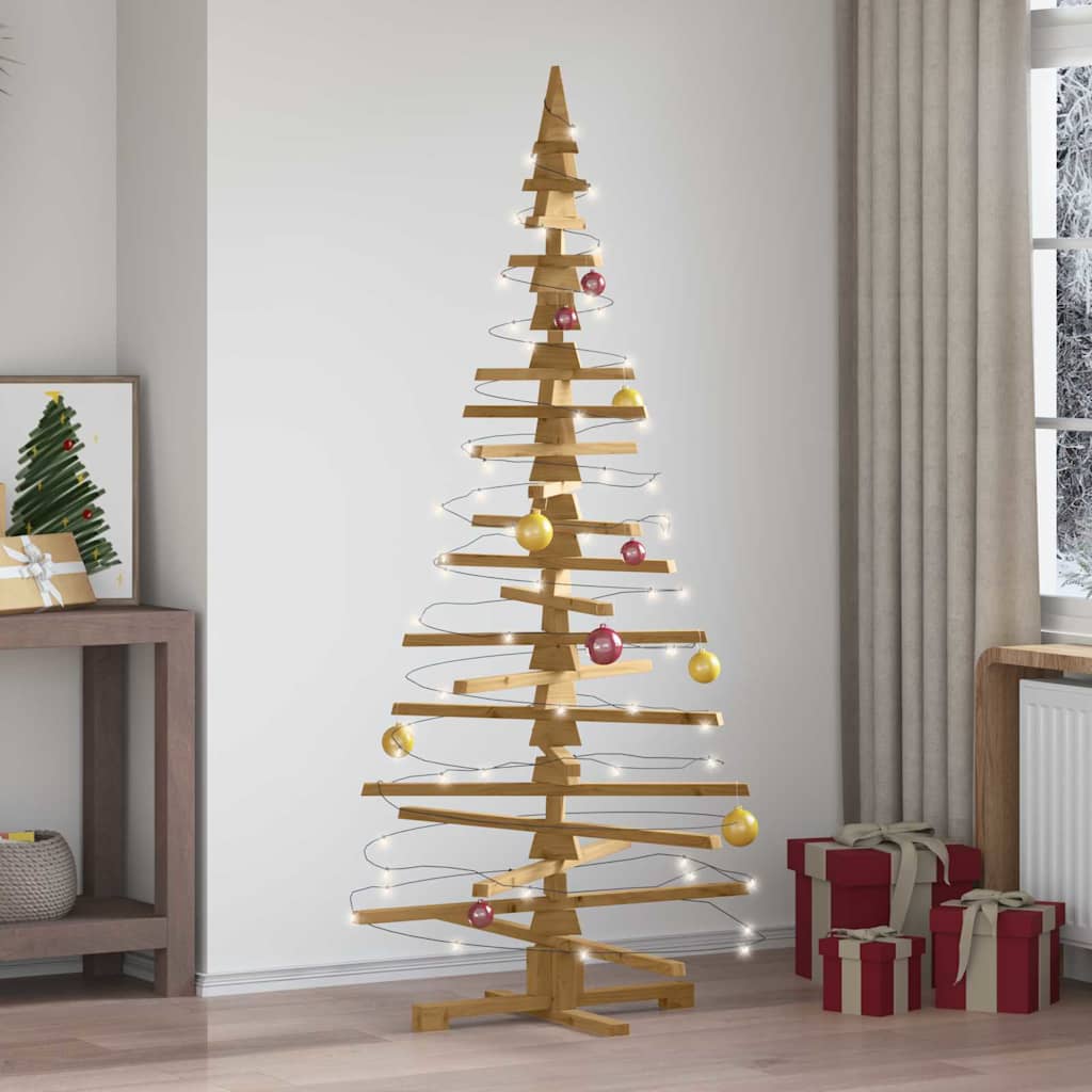 Holz Weihnachtsbaum mit Ständer Braun 180 cm Massivholz Kiefer