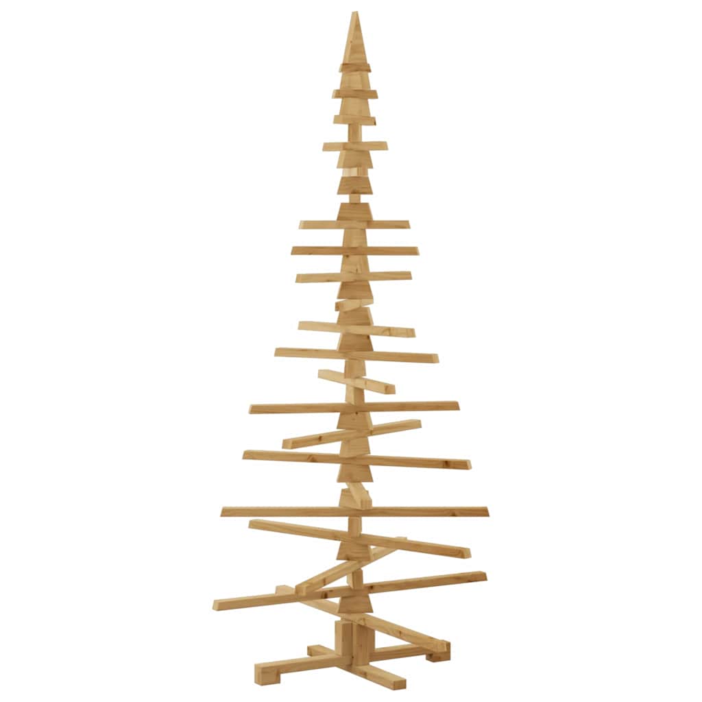 Holz Weihnachtsbaum mit Ständer Braun 180 cm Massivholz Kiefer