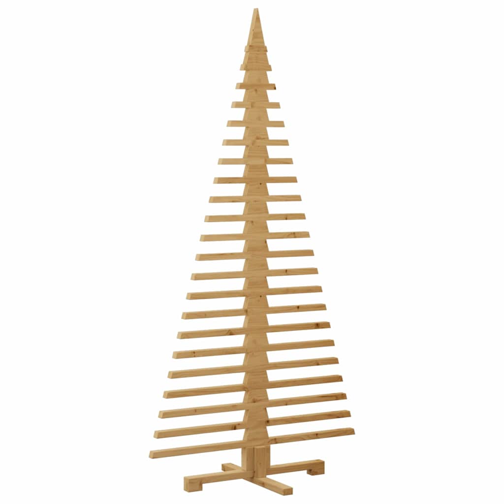 Holz Weihnachtsbaum mit Ständer Braun 180 cm Massivholz Kiefer