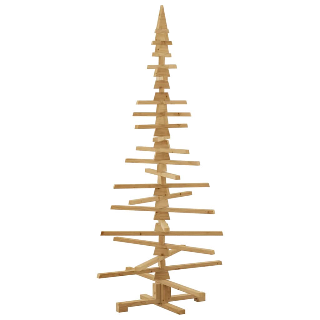 Holz Weihnachtsbaum mit Ständer Braun 180 cm Massivholz Kiefer