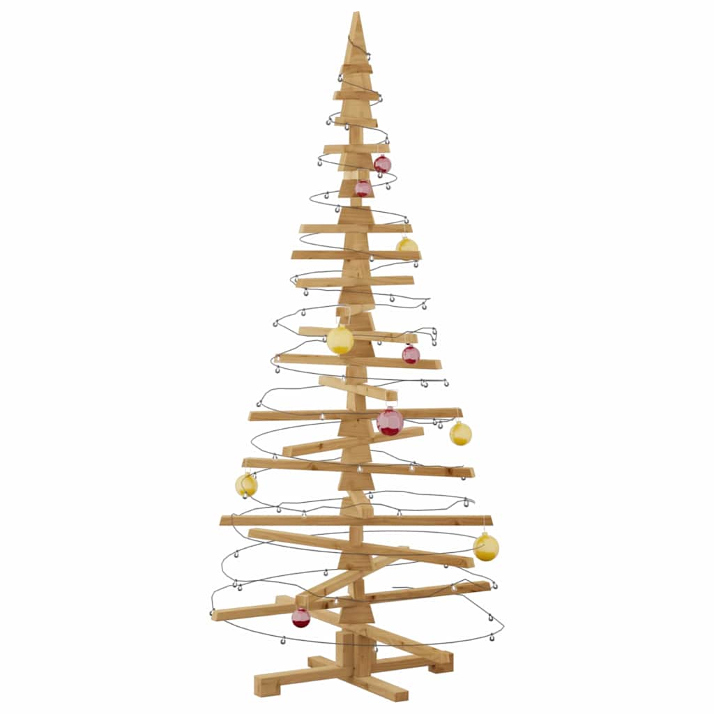 Holz Weihnachtsbaum mit Ständer Braun 180 cm Massivholz Kiefer