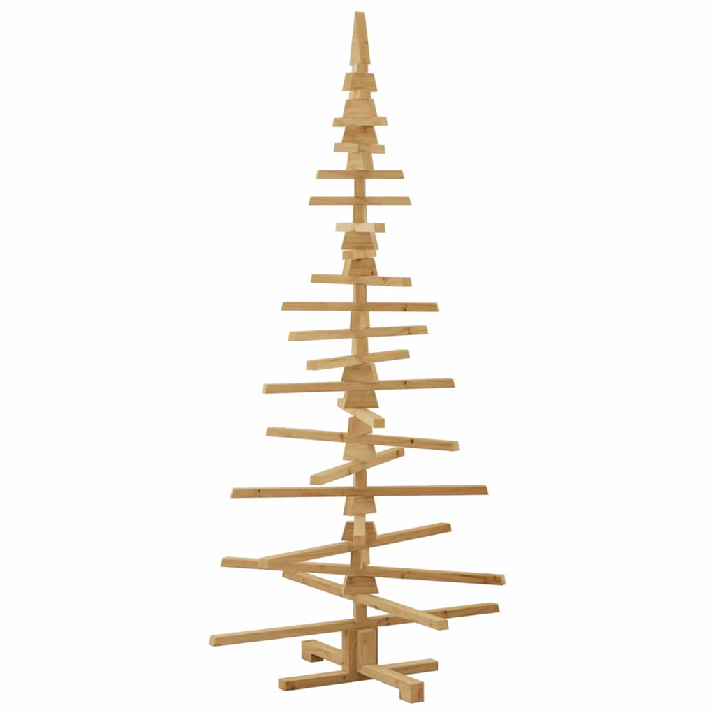 Holz Weihnachtsbaum mit Ständer Braun 180 cm Massivholz Kiefer